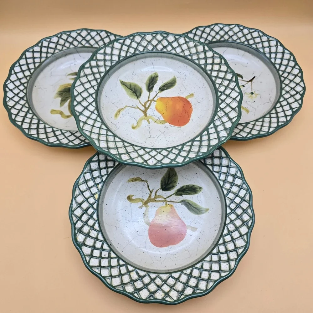 Raymond Waites Cornucopia Pasta Bowls Certified International Set of 4 Fruit